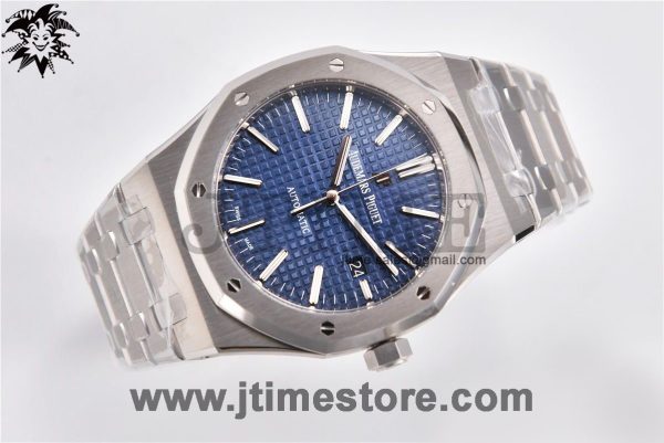 Royal Oak 41mm 15400 SS ZF 1:1 Best Edition Blue Textured Dial on SS Bracelet A3120 (Free Box) - Image 3