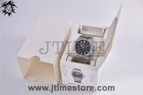 Royal Oak 41mm 15500 SS ZF 1:1 Best Edition Gray Textured Dial on SS Bracelet A4302 (Free Box) - Image 10