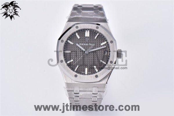 Royal Oak 41mm 15500 SS ZF 1:1 Best Edition Gray Textured Dial on SS Bracelet A4302 (Free Box) - Image 2