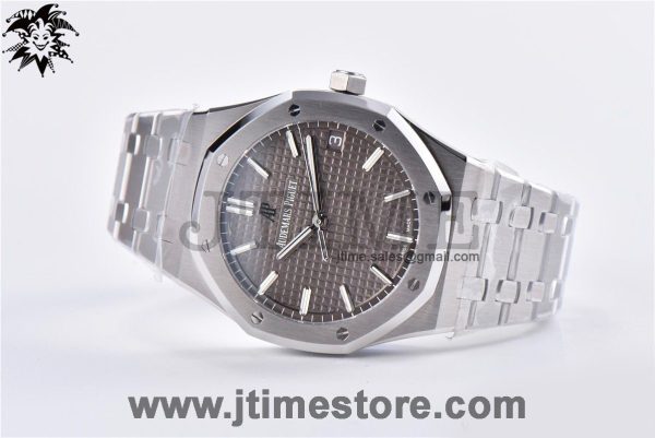Royal Oak 41mm 15500 SS ZF 1:1 Best Edition Gray Textured Dial on SS Bracelet A4302 (Free Box) - Image 5