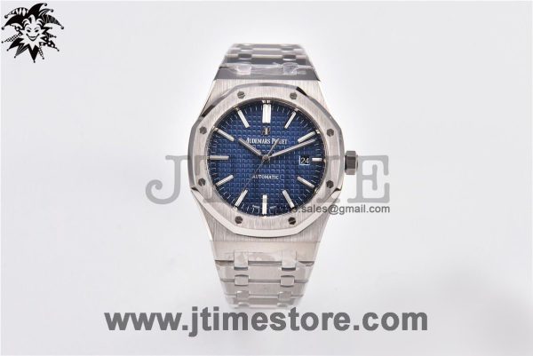 Royal Oak 41mm 15400 SS ZF 1:1 Best Edition Blue Textured Dial on SS Bracelet A3120 (Free Box) - Image 2