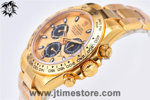 Daytona 116508 YG Noob 1:1 Best Edition 904L SS Case and Bracelet Gold/Black Dial SA4130 V3 - Image 3