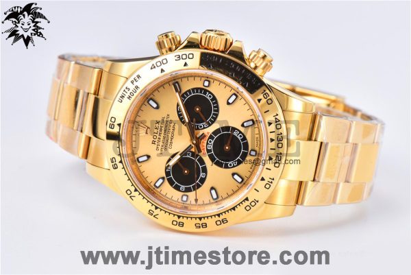 Daytona 116508 YG Noob 1:1 Best Edition 904L SS Case and Bracelet Gold/Black Dial SA4130 V3 - Image 2