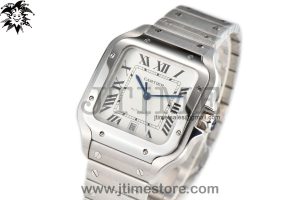 Santos de Cartier 40mm SS GF 1:1 Best Edition White Dial on SS SmartLinks Bracelet MIYOTA 9015 V2