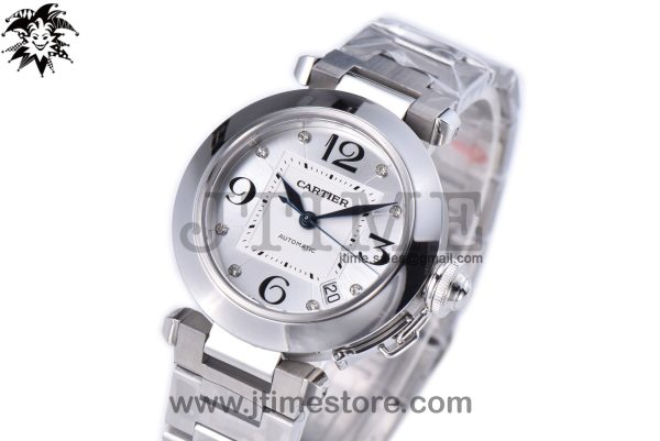 Pasha De Cartier Best Edition 35mm V9F SS Silver Dial On Stainless Bracelet A2892