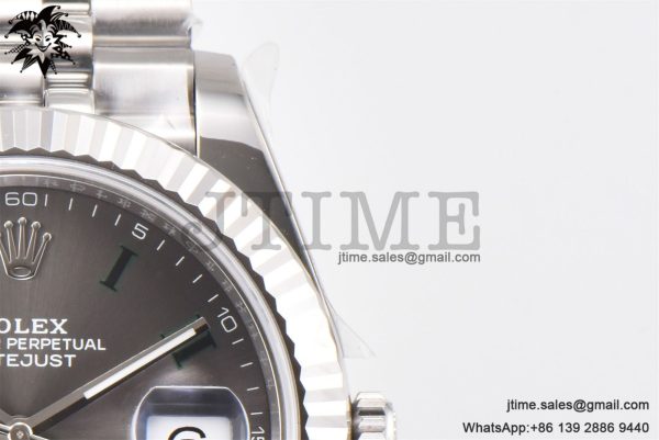 DateJust 41 SS Fluted Bezel KING 1:1 Best Edition 904L Steel Gray Roman Dial on Jubilee Bracelet VR3235 - Image 11
