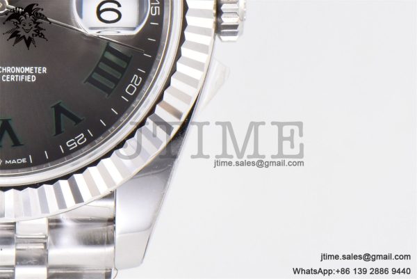 DateJust 41 SS Fluted Bezel KING 1:1 Best Edition 904L Steel Gray Roman Dial on Jubilee Bracelet VR3235 - Image 10