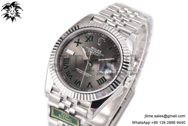 DateJust 41 SS Fluted Bezel KING 1:1 Best Edition 904L Steel Gray Roman Dial on Jubilee Bracelet VR3235