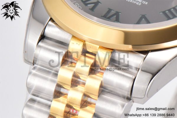 DateJust 41 YG Polished Bezel KING 1:1 Best Edition 904L Steel Gray Dial Green Roman on SS/YG Jubilee Bracelet VR3235 - Image 13