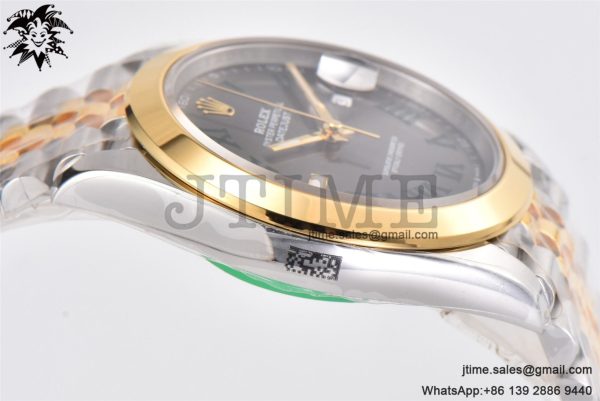 DateJust 41 YG Polished Bezel KING 1:1 Best Edition 904L Steel Gray Dial Green Roman on SS/YG Jubilee Bracelet VR3235 - Image 11