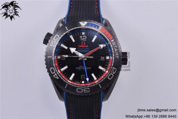 Planet Ocean GMT 45.5mm ETNZ "Deep Black" Real Ceramic VSF 1:1 Best Edition on Black Nylon Strap A8906 Super Clone - Image 2