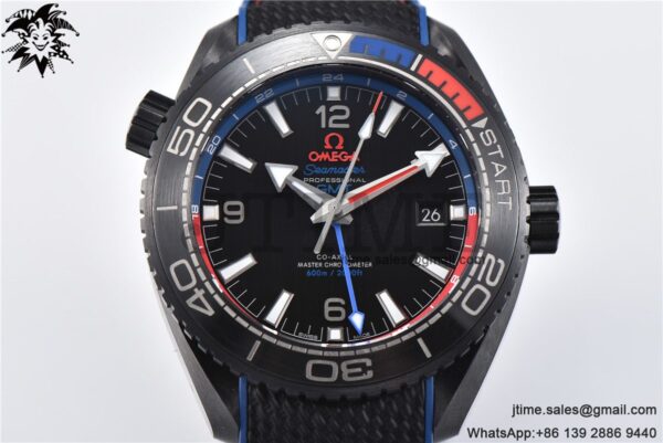 Planet Ocean GMT 45.5mm ETNZ "Deep Black" Real Ceramic VSF 1:1 Best Edition on Black Nylon Strap A8906 Super Clone - Image 12