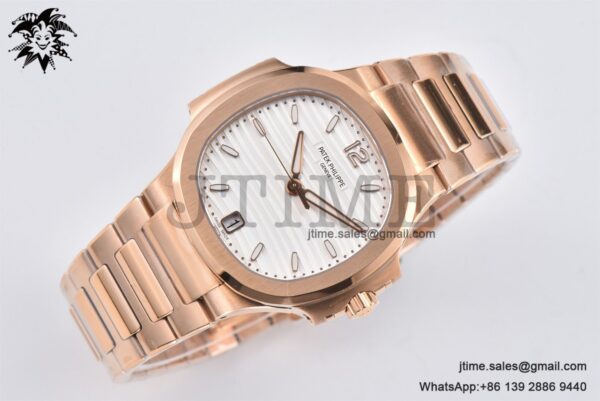 Nautilus 7118 Ladies RG PPF 1:1 Best Edition White Dial on RG Bracelet 324CS - Image 6
