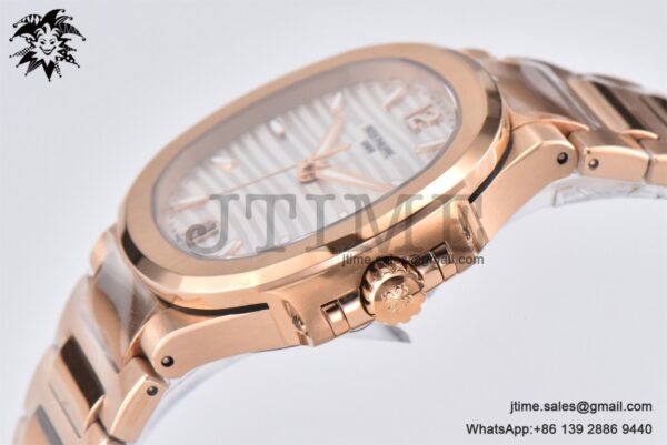 Nautilus 7118 Ladies RG PPF 1:1 Best Edition White Dial on RG Bracelet 324CS - Image 9