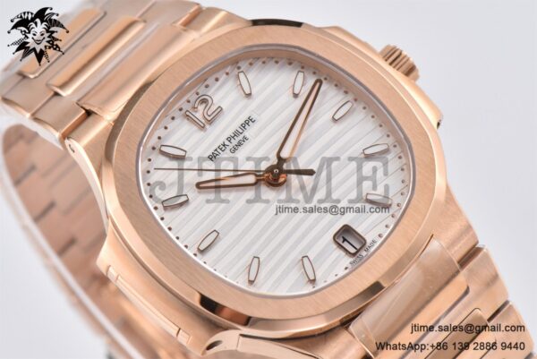 Nautilus 7118 Ladies RG PPF 1:1 Best Edition White Dial on RG Bracelet 324CS - Image 7