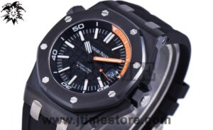 Royal Oak Offshore Diver 15707CE Real Black Ceramicx NOOB 1:1 Best Edition on Black Rubber Strap A3120 V3
