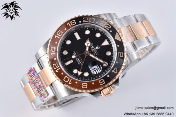 GMT-Master II Rootbeer 126711 CHNR Black/Brown Ceramic Clean Factory Best Edition on SS/RG Bracelet DD3285 CHS - Image 4
