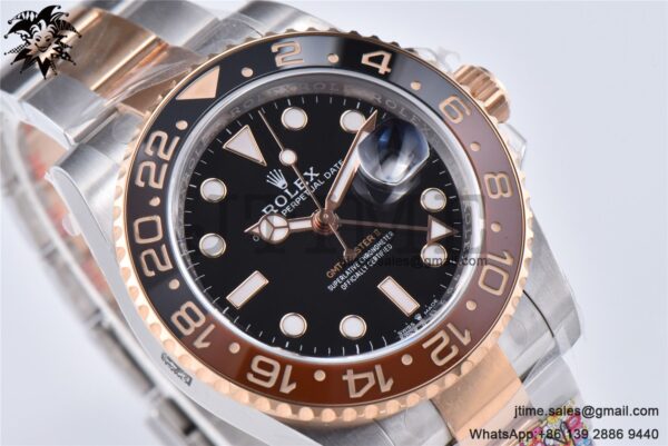 GMT-Master II Rootbeer 126711 CHNR Black/Brown Ceramic Clean Factory Best Edition on SS/RG Bracelet DD3285 CHS - Image 7