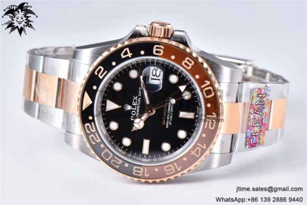 GMT-Master II Rootbeer 126711 CHNR Black/Brown Ceramic Clean Factory Best Edition on SS/RG Bracelet DD3285 CHS - Image 8