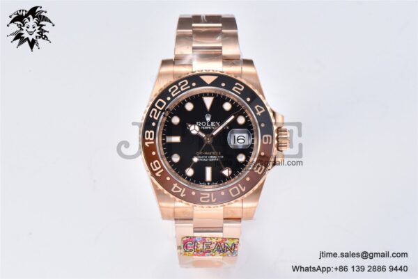 GMT-Master II 126715 CHNR Rootbeer RG Black/Brown Ceramic Clean Factory Best Edition on RG Bracelet VR3186 - Image 5