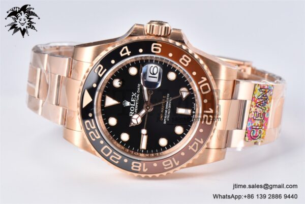 GMT-Master II 126715 CHNR Rootbeer RG Black/Brown Ceramic Clean Factory Best Edition on RG Bracelet VR3186 - Image 4