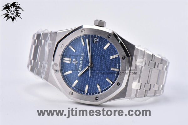 Royal Oak 41mm 15500 SS JF 1:1 Best Edition Blue Textured Dial on SS Bracelet A4302 (Free Box) - Image 5