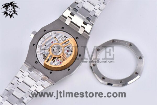 Royal Oak 41mm 15500 SS JF 1:1 Best Edition Blue Textured Dial on SS Bracelet A4302 (Free Box) - Image 7