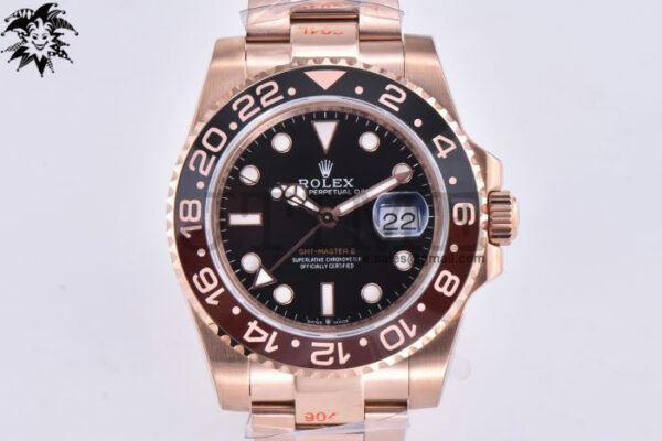 GMT-Master II Rootbeer 126715 CHNR RG Plated 904L Steel VSF 1:1 Best Edition A3285 v3 (Correct Hand Stack) - Image 3