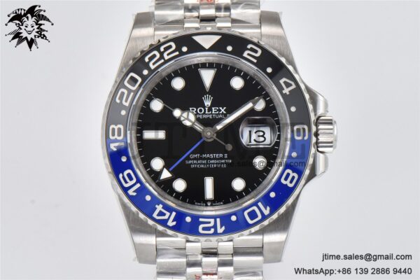 GMT-Master II Batman 126710 BLNR Black/Blue Ceramic VSF Best Edition on SS Jubilee Bracelet VR3186 - Image 3