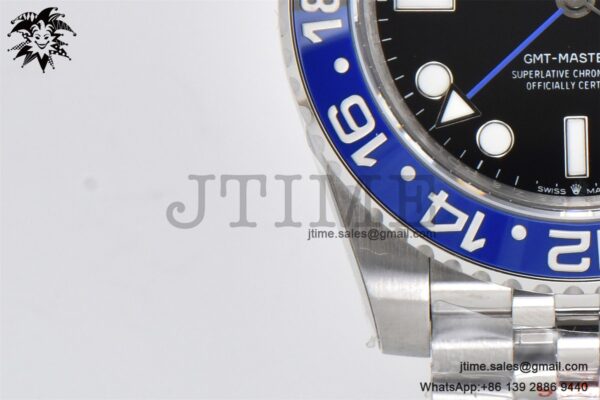 GMT-Master II Batman 126710 BLNR Black/Blue Ceramic VSF Best Edition on SS Jubilee Bracelet VR3186 - Image 7