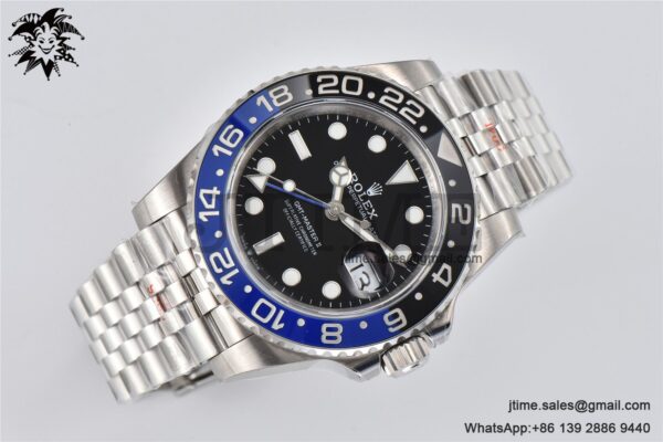 GMT-Master II Batman 126710 BLNR Black/Blue Ceramic VSF Best Edition on SS Jubilee Bracelet VR3186 - Image 6