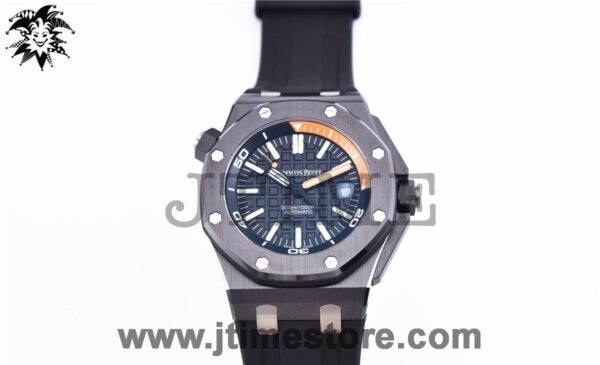 Royal Oak Offshore Diver 15707CE Real Black Ceramicx NOOB 1:1 Best Edition on Black Rubber Strap A3120 V3 - Image 3