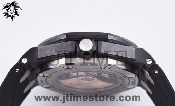 Royal Oak Offshore Diver 15707CE Real Black Ceramicx NOOB 1:1 Best Edition on Black Rubber Strap A3120 V3 - Image 4