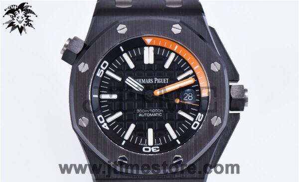 Royal Oak Offshore Diver 15707CE Real Black Ceramicx NOOB 1:1 Best Edition on Black Rubber Strap A3120 V3 - Image 11