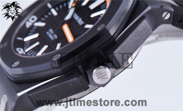Royal Oak Offshore Diver 15707CE Real Black Ceramicx NOOB 1:1 Best Edition on Black Rubber Strap A3120 V3 - Image 12