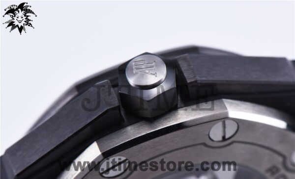 Royal Oak Offshore Diver 15707CE Real Black Ceramicx NOOB 1:1 Best Edition on Black Rubber Strap A3120 V3 - Image 14